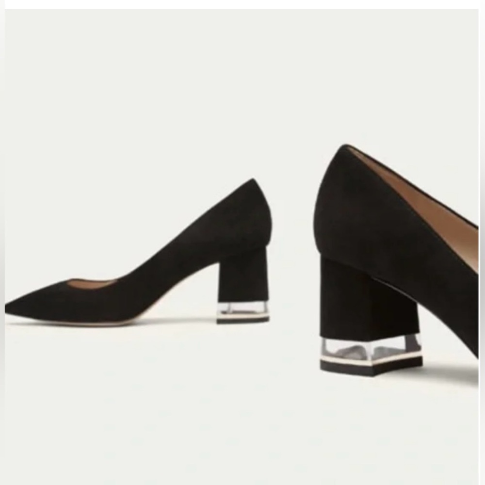 NWT Massimo Dutti Women's Black Suede Pumps